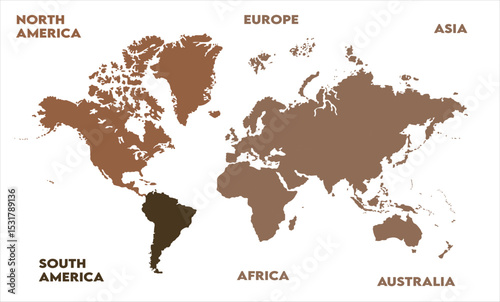 Interactive map-15, modern world map graphic, Countries Silhouettes Stock Illustrations, Vectors