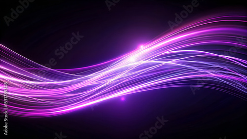 Glowing Violet Energy Wavy Lines with Motion Blur Effect