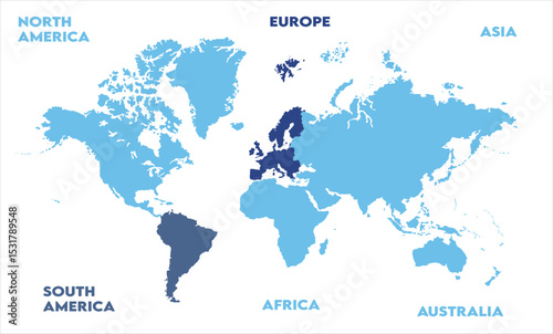 Minimalist map-12, modern world map graphic, Countries Silhouettes Stock Illustrations, Vectors
