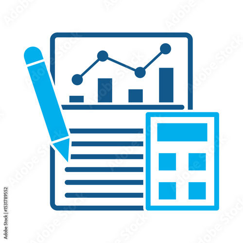 Accounting management icon for financial strategy