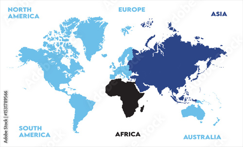 Minimalist map-13, modern world map graphic, Countries Silhouettes Stock Illustrations, Vectors