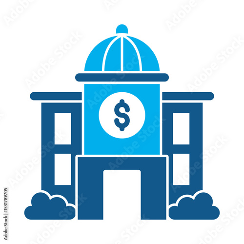 Financial institution icon for financial strategy