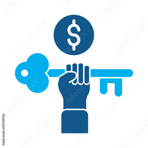 Key succes icon for financial strategy