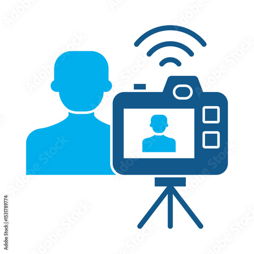 Live streaming icon for financial strategy