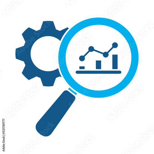 An icon illustrating marketing research in a financial business strategy context