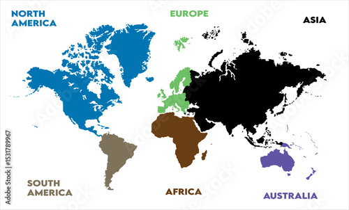 Political map-03, modern world map graphic, Countries Silhouettes Stock Illustrations, Vectors