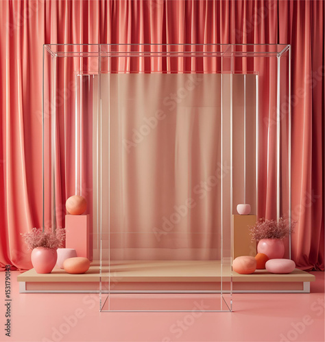 room with curtains