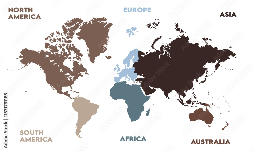 Fototapeta premium World map graphics-04, modern world map graphic, Countries Silhouettes Stock Illustrations, Vectors