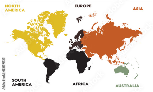 World map graphics-07, modern world map graphic, Countries Silhouettes Stock Illustrations, Vectors