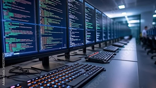 Wallpaper Mural Coding Server Room: Lines of Code Illuminate Digital Innovation Torontodigital.ca