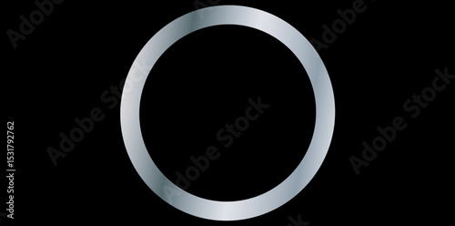 Realistic Silver Metal Ring Vector Illustration.	