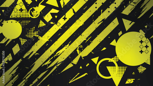 Grunge Geometric Abstract Yellow Background