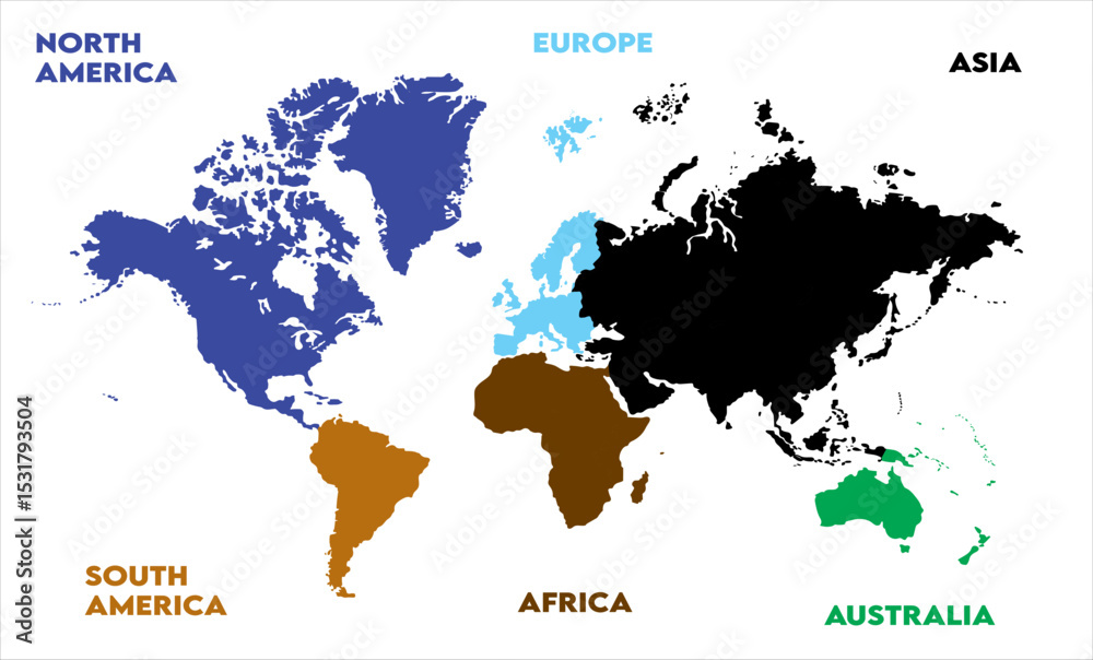 Naklejka premium World map Images-03, modern world map graphic, Countries Silhouettes Stock Illustrations, Vectors