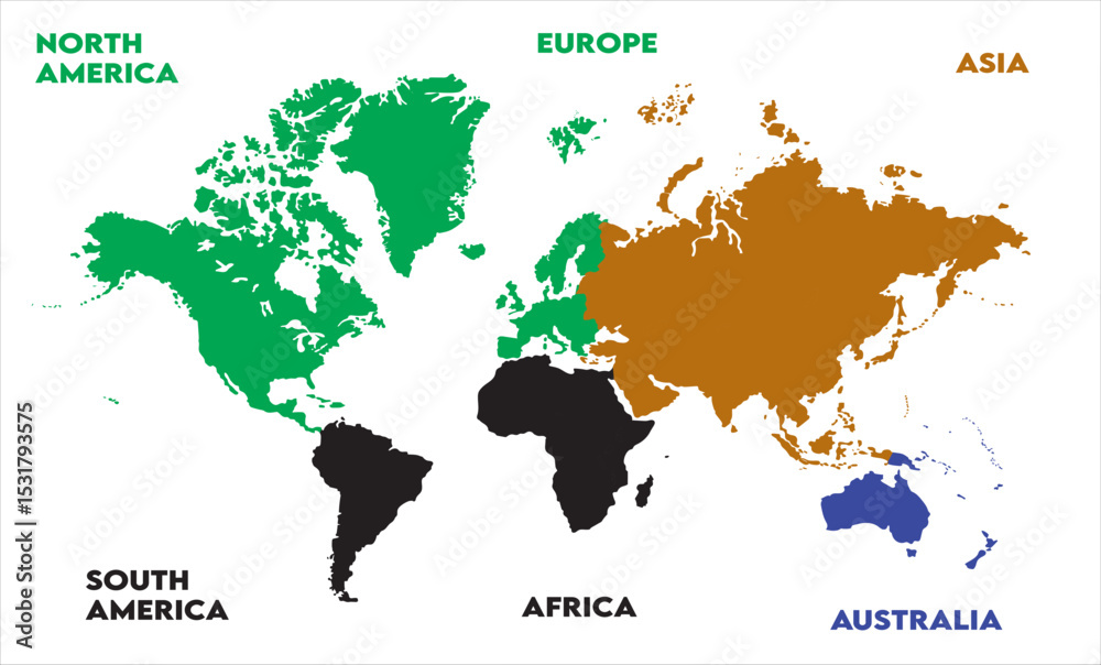 Naklejka premium World map Images-07, modern world map graphic, Countries Silhouettes Stock Illustrations, Vectors