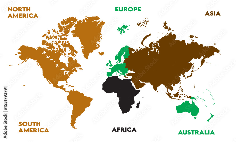 Obraz premium World map Images-13, modern world map graphic, Countries Silhouettes Stock Illustrations, Vectors