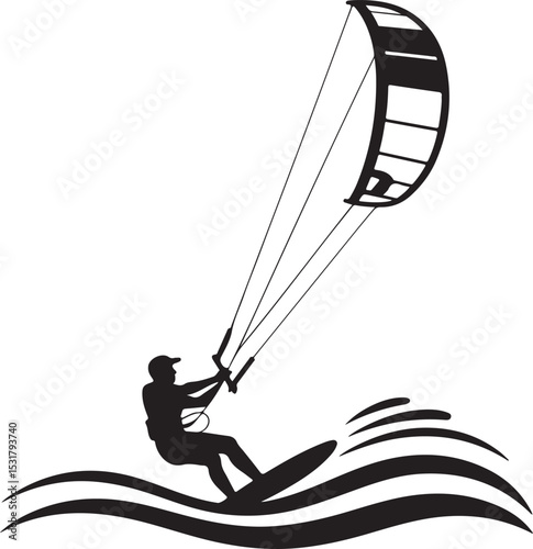 Kitesurfing SVG – Extreme Water Sport Silhouette Design

Kiteboard Vector – Action Ride on Ocean Waves

Kitesurfer Silhouette – Surf, Wind & Adventure Clipart

Kite Surfing SVG – Dynamic Coastal Sport