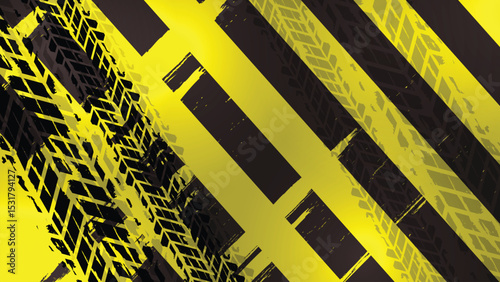 Industrial Hazard Tire Track Background
