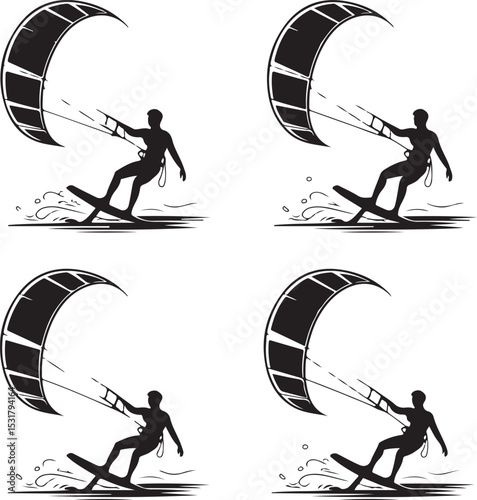 Kitesurfing SVG – Extreme Water Sport Silhouette Design

Kiteboard Vector – Action Ride on Ocean Waves

Kitesurfer Silhouette – Surf, Wind & Adventure Clipart

Kite Surfing SVG – Dynamic Coastal Sport