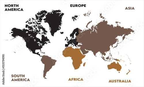 World map pics-02, modern world map graphic, Countries Silhouettes Stock Illustrations, Vectors