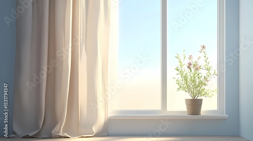 window curtains flowers booth poster background