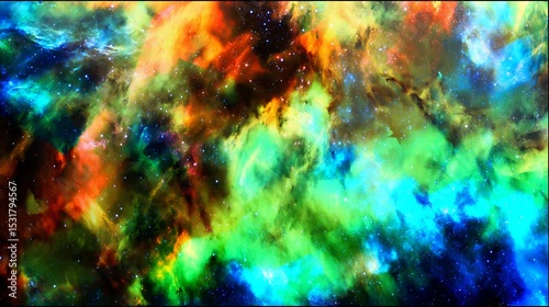 Vibrant cosmic cloud and stardust display