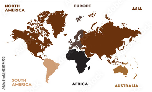 World map pics-06, modern world map graphic, Countries Silhouettes Stock Illustrations, Vectors