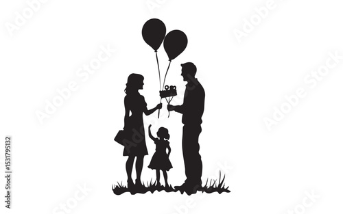 Father's Day silhouette of a couple