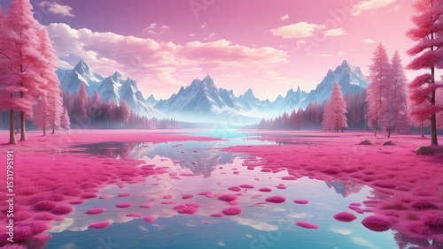 Fototapeta Naklejka Na Ścianę i Meble -  Infrared Vision of Plitvice Lakes National Park