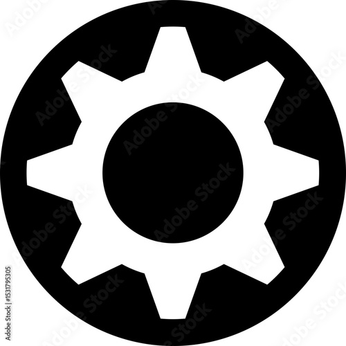 Flat icon of a gear