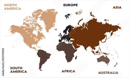 World map pics-14, modern world map graphic, Countries Silhouettes Stock Illustrations, Vectors