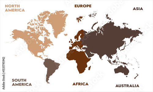 World map pics-15, modern world map graphic, Countries Silhouettes Stock Illustrations, Vectors