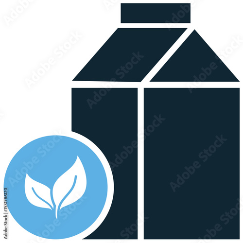 Organic milk icon vector for natural dairy products from sustainably raised animals. It's ideal for food labeling, healthy eating, and promoting chemical-free, wholesome nutrition.