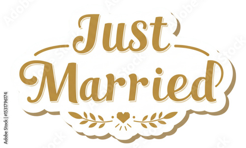 Just married lettering