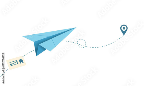paper plane flying