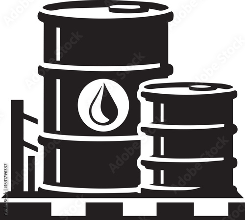 oil drum vector icon, oil drum vector illustration, drum silhouette vector icon