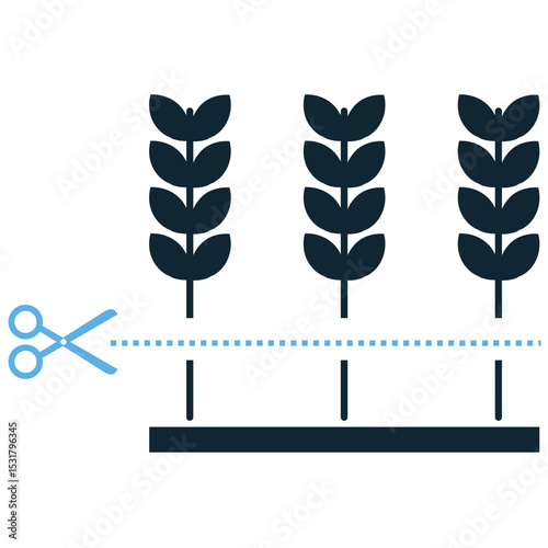 Harvest crop icon vector for agricultural abundance and food production. It's ideal for illustrating farm yield, seasonal gathering, and the successful completion of a growing cycle.