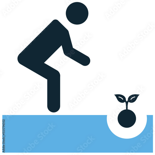 Cultivate icon vector for farming, gardening, and plant growth. It's ideal for illustrating agricultural processes, soil preparation, and nurturing crops from seed to harvest.