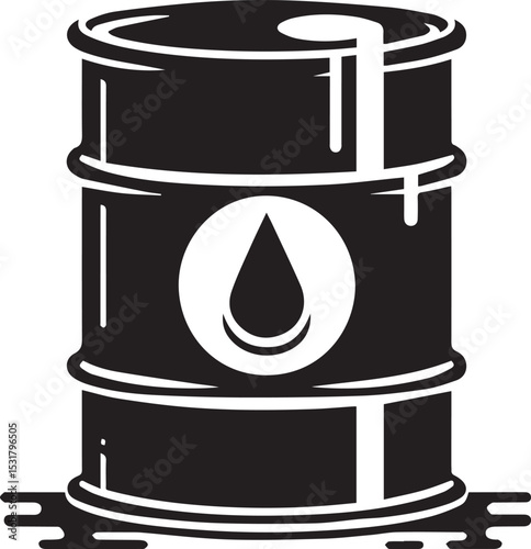 oil drum vector icon, oil drum vector illustration, drum silhouette vector icon