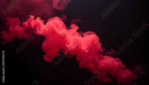 Abstract red and white smoke or nebula on dark background, resembling space or energy burst.