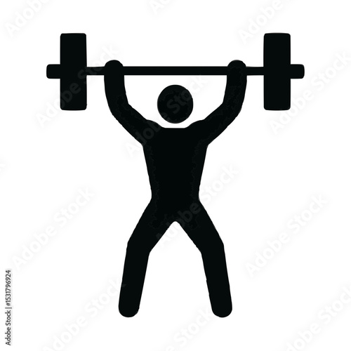 Strong young man lifts weights in a gym, demonstrating powerful athletic training and muscular strength