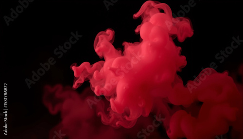 Abstract red and white smoke or nebula on dark background, resembling space or energy burst.