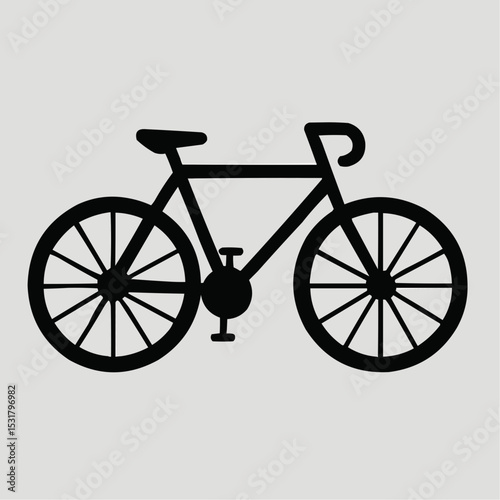 Vintage black bicycle vector illustration for sport, travel, or old-fashioned cycling activity