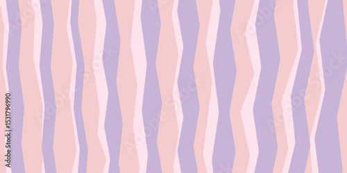 Abstract vertical bold line pattern squiggly and sharp parallel stripe zig zag line. Retro vector background illustration muted and pastel color groovy 1970s style.