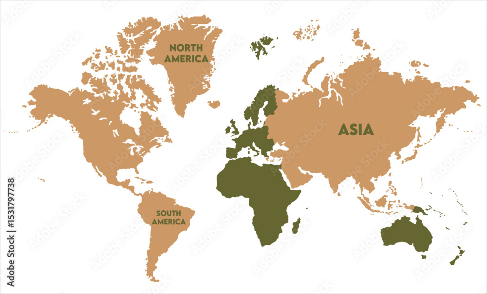 Obraz premium Digital world map vector-10, world map, modern world map graphic, Countries Silhouettes Stock Illustrations, Vectors
