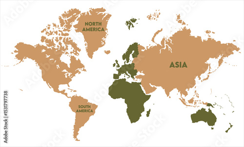 Digital world map vector-10,  world map, modern world map graphic, Countries Silhouettes Stock Illustrations, Vectors