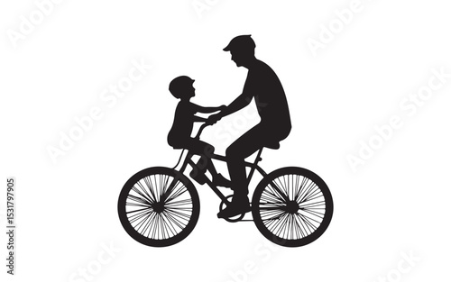 Father's Day silhouette of a girl riding a bicycle