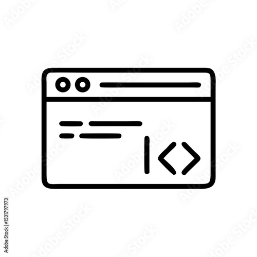 Web browser window with code snippet for web design concept  