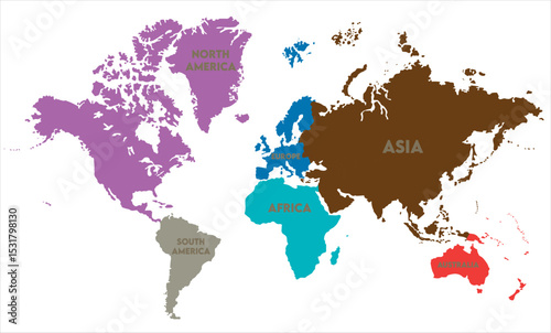 Editable world map vector-11,  world map, modern world map graphic, Countries Silhouettes Stock Illustrations, Vectors