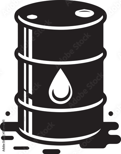 oil drum vector icon, oil drum vector illustration, drum silhouette vector icon