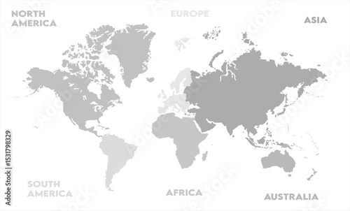 grayscale map-04,  world map, modern world map graphic, Countries Silhouettes Stock Illustrations, Vectors